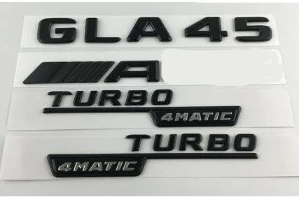 Черный GLA45 Для AMG TURBO 4matic Багажник крыло значки-эмблемы для Mercedes - Цвет: Matte Black