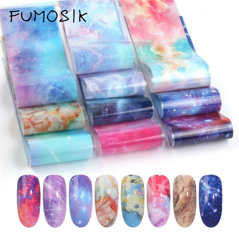 

10pcs Colorful Nail Foils Mix Flower Nail Art Sticker Holographic Transfer Sticker Decals Tips Nail Art Decorations