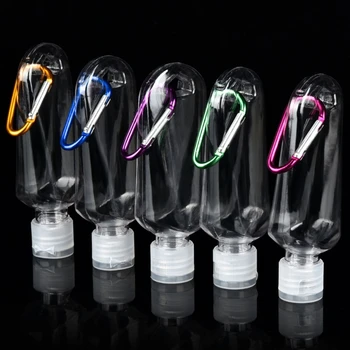 

8/13 pcs 50ml Plastic Empty Bottle with Funnel Carabiner Buckle Label Sanitizer Container Q0KD