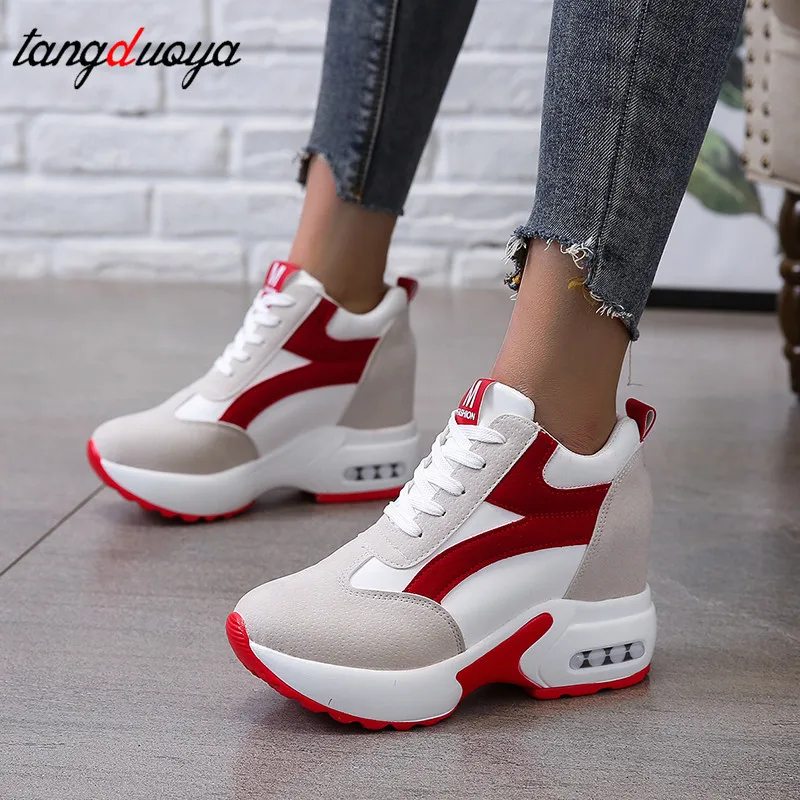 

New Casual High Platform Shoes Women Breathable Height Increasing Shoes Thick Sole Trainers Sneakers Woman Deportivas Mujer