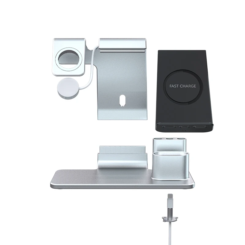 Быстрая Беспроводная подставка Зарядное устройство для iphone 8 Plus XS MAX QI Беспроводной зарядная док-станция для наручных часов Apple Watch, iwatch1 2 3 4 Airpods