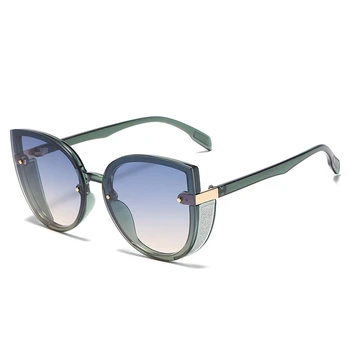 

New Sunglasses Women Cat Eye Style Fashion Sequins Frame Design Female Sun Glasses UV400 Oversized Sun Shades