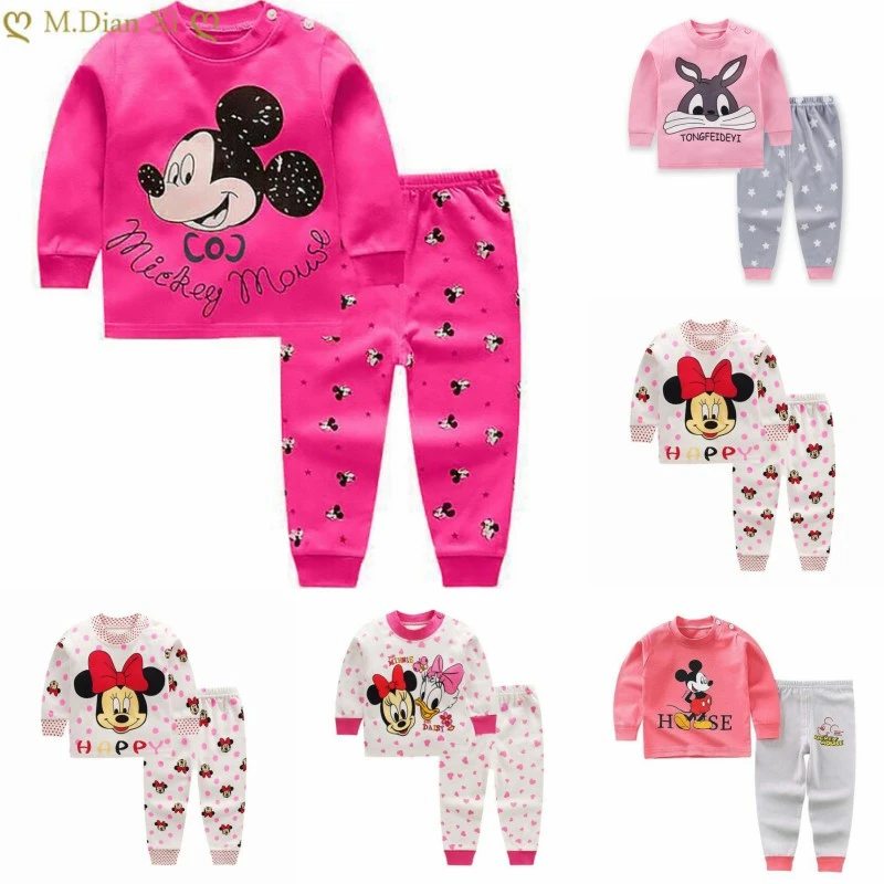 Cotton Baby Girl Winter Newborn Baby Clothes Set 2 Pieces Children's Clothes Set Spring Toddler Children's Clothes Minnie Set Baby Clothing Set