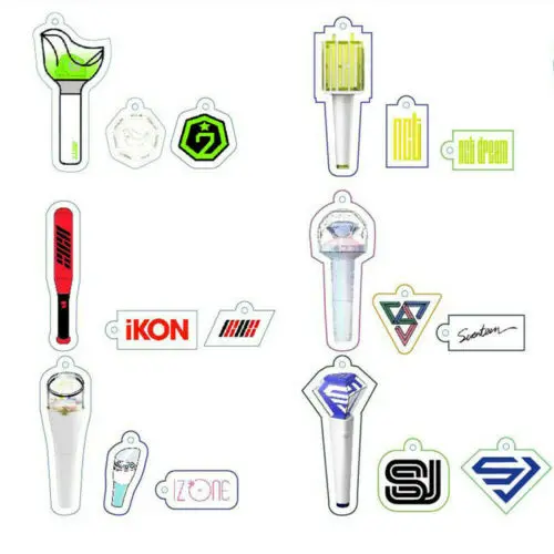 Kpop GOT7 EXO семнадцать NCT икон BLACKPINK X1 IZONE SJ официальный Lightstick модель, подвеска для ключей Автомобильный брелок для ключей с аксессуары
