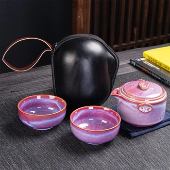 

High Quality Ceramic Tea Set Include 1 Pot 2 Cups Tea Pot Portable Travel Kettle Office Tea Sets Drinkware Tea Set