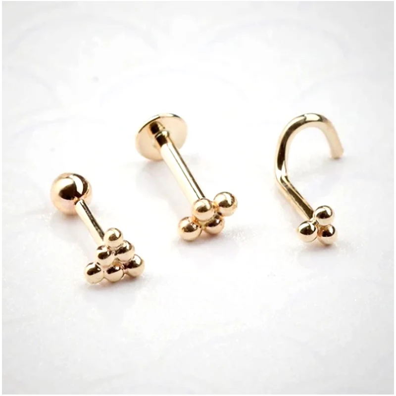 1Pc 16G 6/8mm Internally Threaded Prong Stud Nose Labret Stud Ear Tragus Cartilage Earring Lip Ring Piercing Jewelry Titanium - Image 2