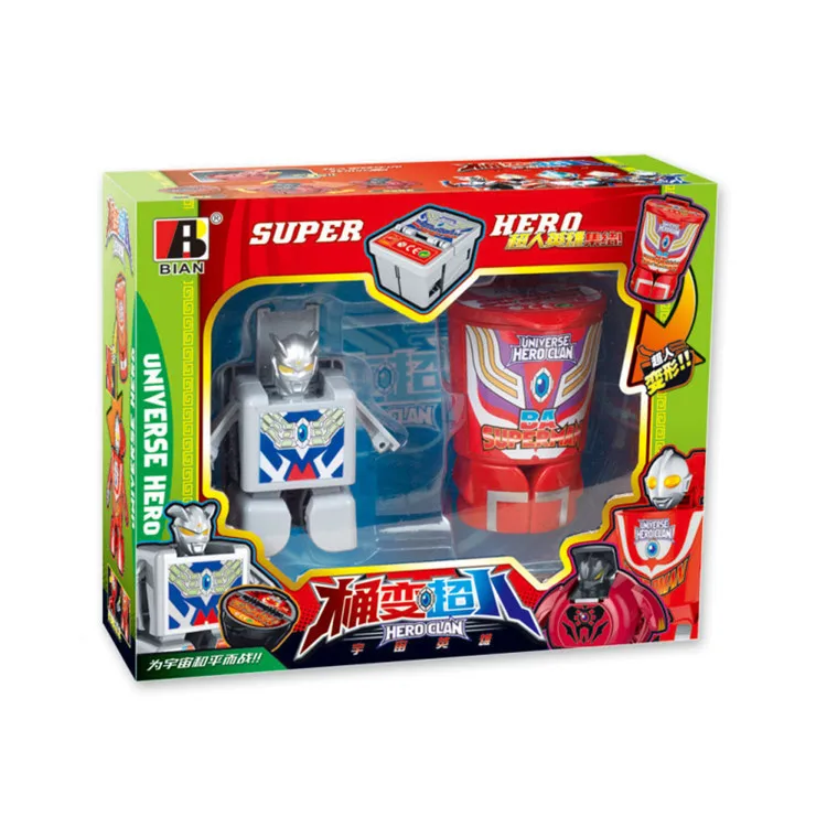 

Cup Noodles a Key bian xing dan Large Size Bucket Variable Superman Severn Monster Egg CHILDREN'S Toy Set
