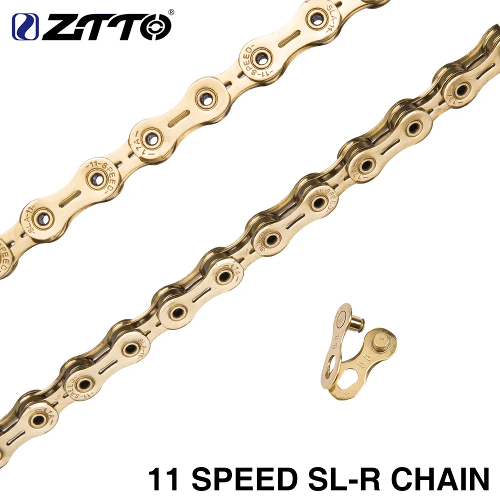 

ZTTO mountain road bike 11 speed chain Ultra light with magic buckle 11 speed full hollow Half hollow Golden silver grey chain
