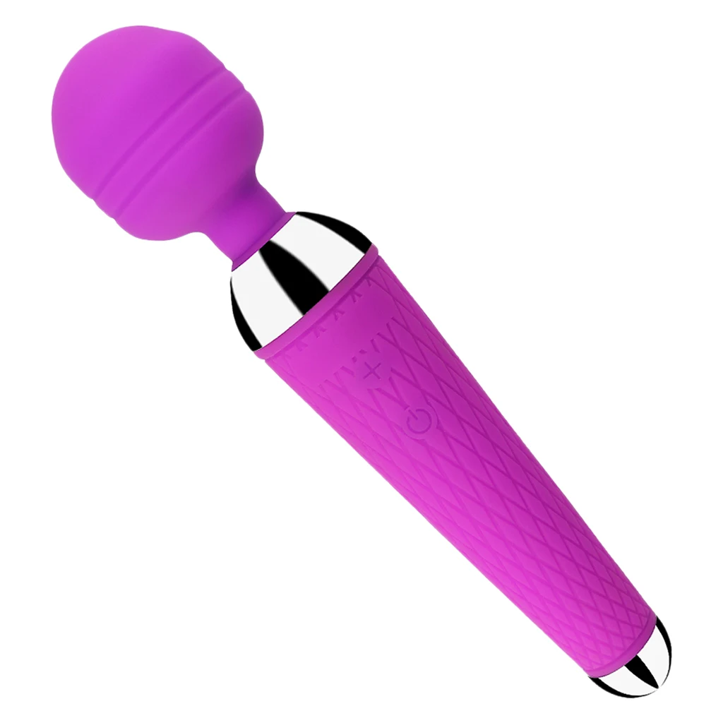 10 Modes Powerful Vibrating Women Sex USB Charge AV Magic Wand Adults Sex Toys - Purple