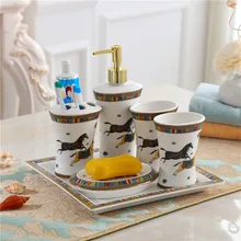 Набор аксессуаров для ванной комнаты, керамический мыльный диспенсер для посуды, держатель для зубной щетки, роскошные Товары для ванной комнаты, набор из 5/6 предметов, свадебный подарок