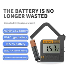 

168Max Digital Lithium Battery Capacity Tester Universal Battery Checker Analyzer Display Check for AAA AA Button Cell
