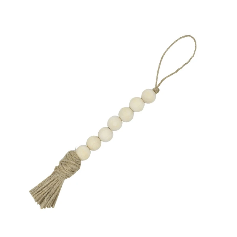 

Drop Ship Tassle Farmhouse Beads Natural Wood Bead Garland Kids Baby Nursery Room Decor