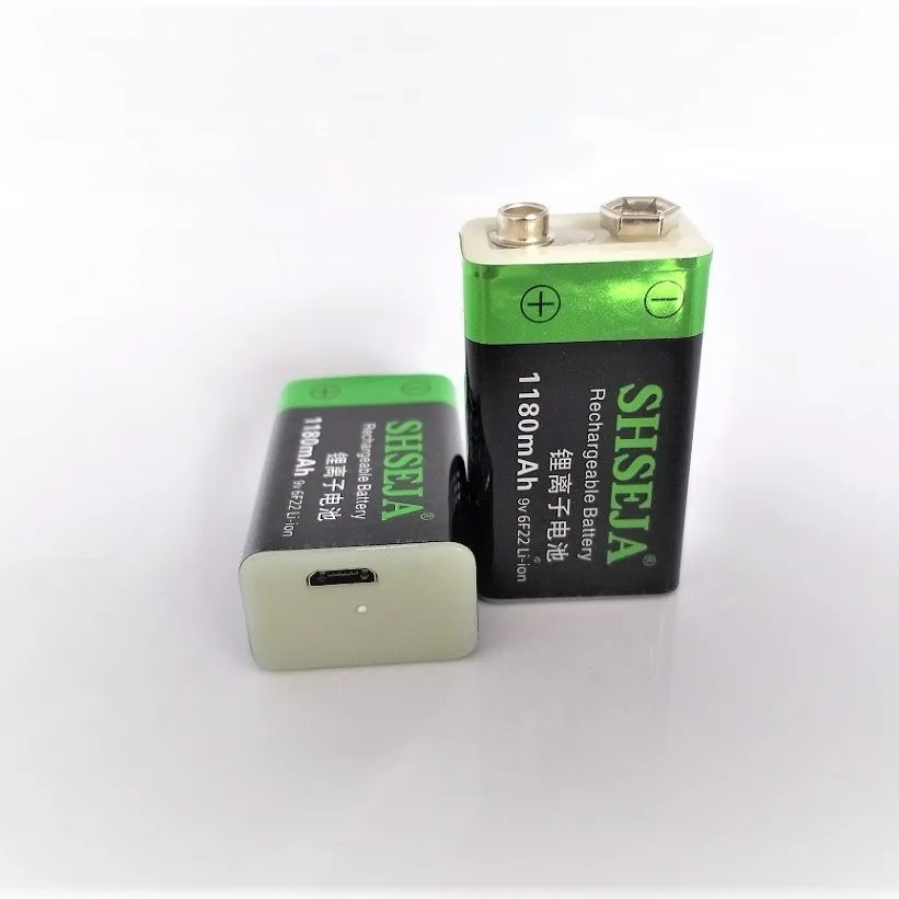 Large capacity 9V 1180mAh lithium ion battery 6F22 USB rechargeable battery keyboard rechargeable battery free shipping