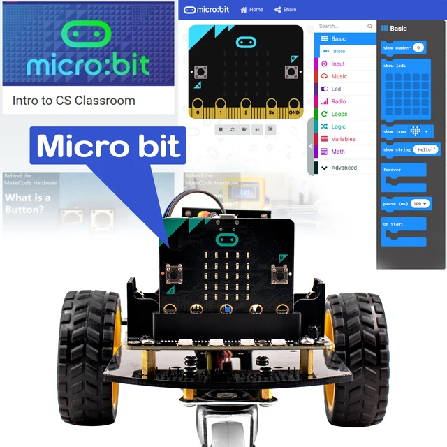 LAFVIN Smart Robot Car V2.0 including Micro:bit Board for Microbit Robot with Tutorial 1