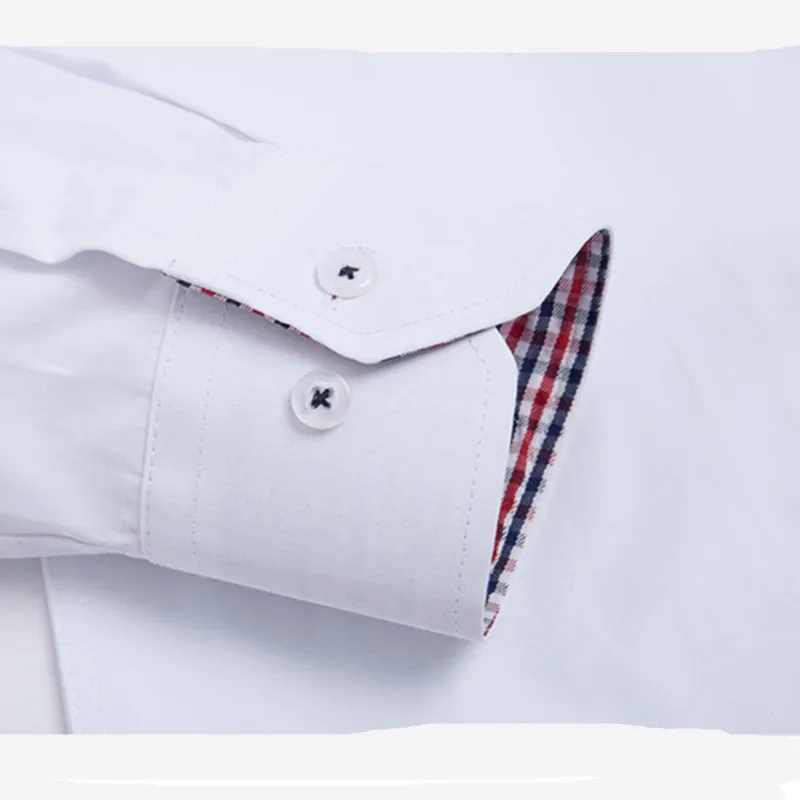 VISADA JAUNA, мужские рубашки с длинным рукавом, модные, однотонные, хлопок, деловые, повседневные, мужские рубашки, брендовая, облегающая одежда N5126