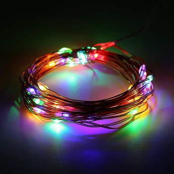 

4M 40 LEDs Button Battery Operated LED Copper Wire String Fairy Lights With Milky White Battery Case for Christmas Party