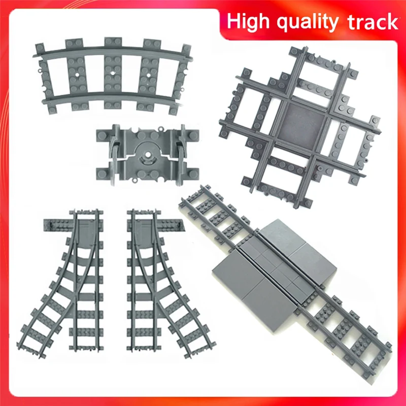 Tren de ciudad para niños, modelo de bloques de tren de pista, juguete de pista suave, cruzado y recto, regalo Compatible con todas las marcas