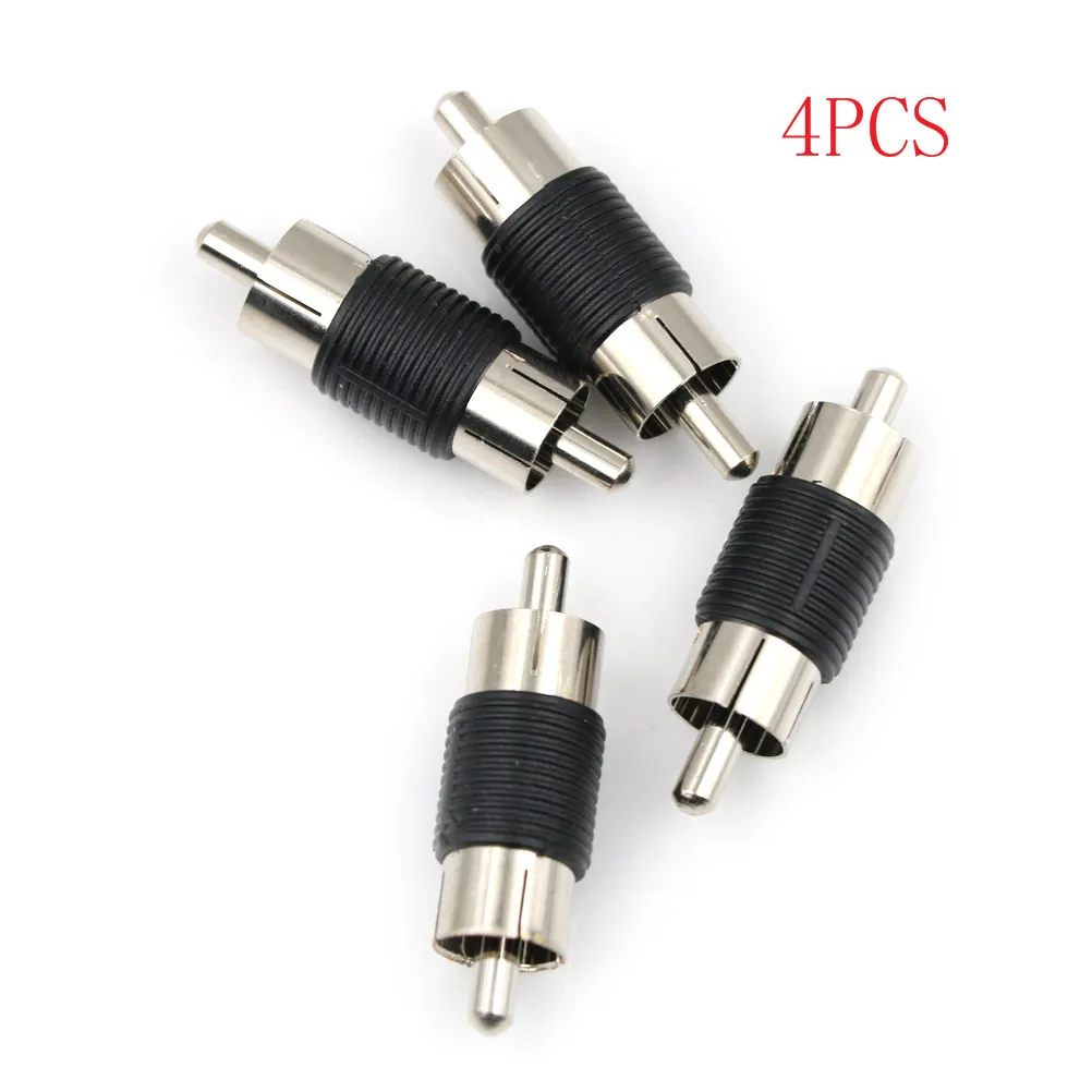 4 Pieces RCA Male to Male RCA Coupler Connector Adapter Accessories