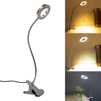

USB Power Clip Holder LED Book Light Desk Lamp 1W Flexible LED Reading Book Lamp Switch On/Off Table Lamp For Bedroom Study Room
