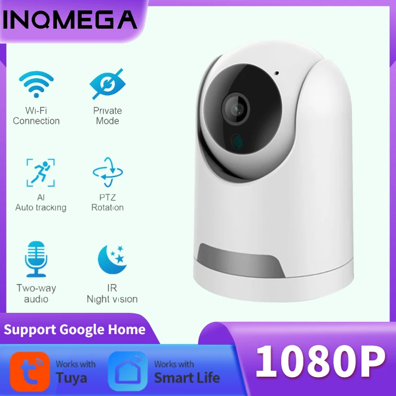 INQMEGA Smart Life WIFI PTZ Camera Indoor Movement Tracking Security Video Surveillance Waterproof Camera Support ALEXA Google