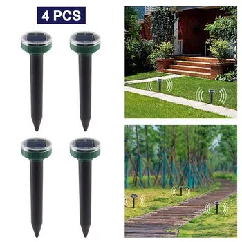 

4 pcs Waterproof solar ultrasonic mouse repeller Safe and effective Outdoor pest control tools Environmental protection