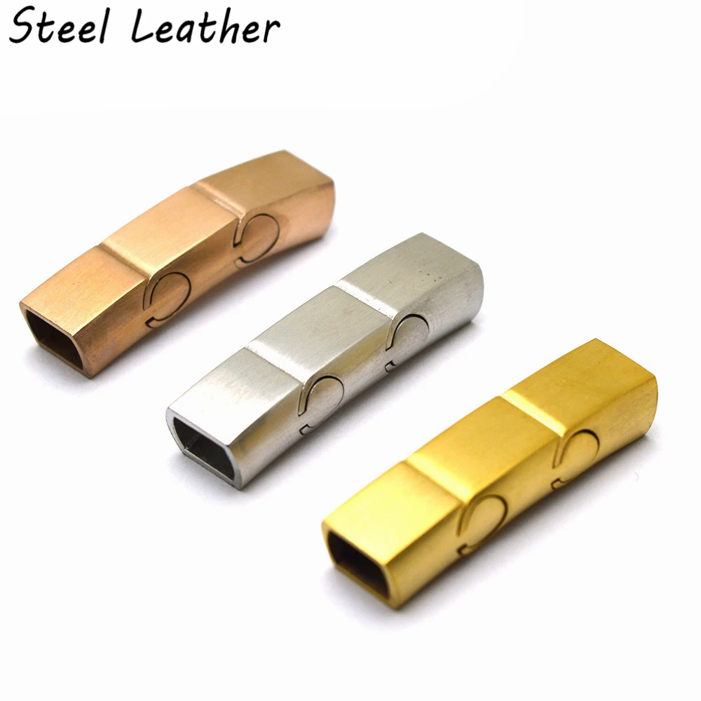 Engrave Logo 10pcs/lot Hole: 8*5mm stainless Steel Magnetic Clasps Brush Leather Cord Connect Clasp Magnet Buckle Bracelet Make | Украшения