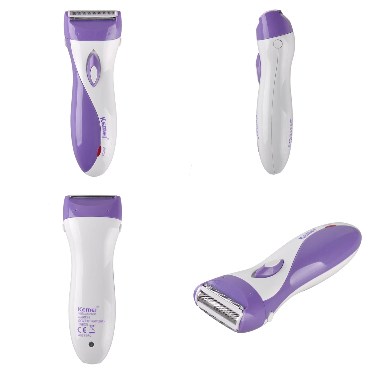 Kemei Rechargeable Epilator Women Electric Shaver Hair Remover Female Shaving Scraping KM-3018