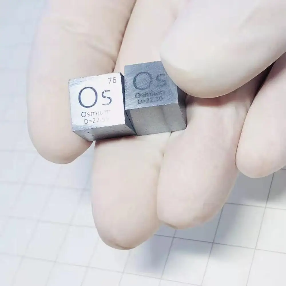 Osmium Металл 10 мм Плотность куб 99.95% чистый для коллекции элементов