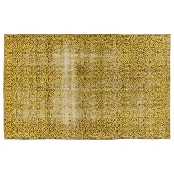 

Handmade Yellow Vintage Overdyed Turkish Area Rug 153x244 Cm-5'0''X8'0''