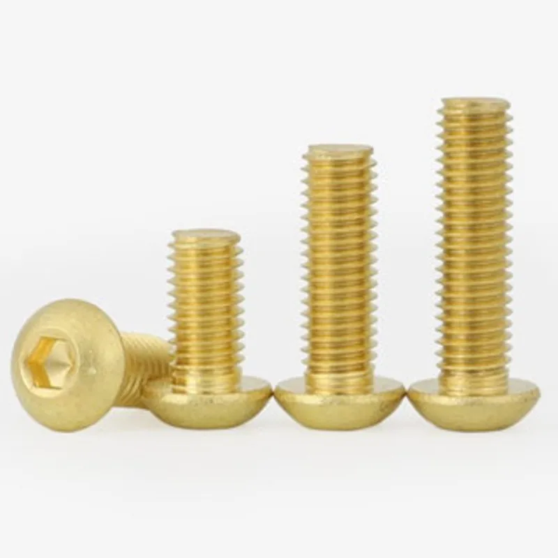 Brass Screw 5pcs-20pcs M2 M2.5 M3 M4 M5 M6 m8 pure brass allen screw ISO7380 brass button head hex socket screw hex socket screw hexagon socket screw hexagon socket head screw brass screws brass screw
