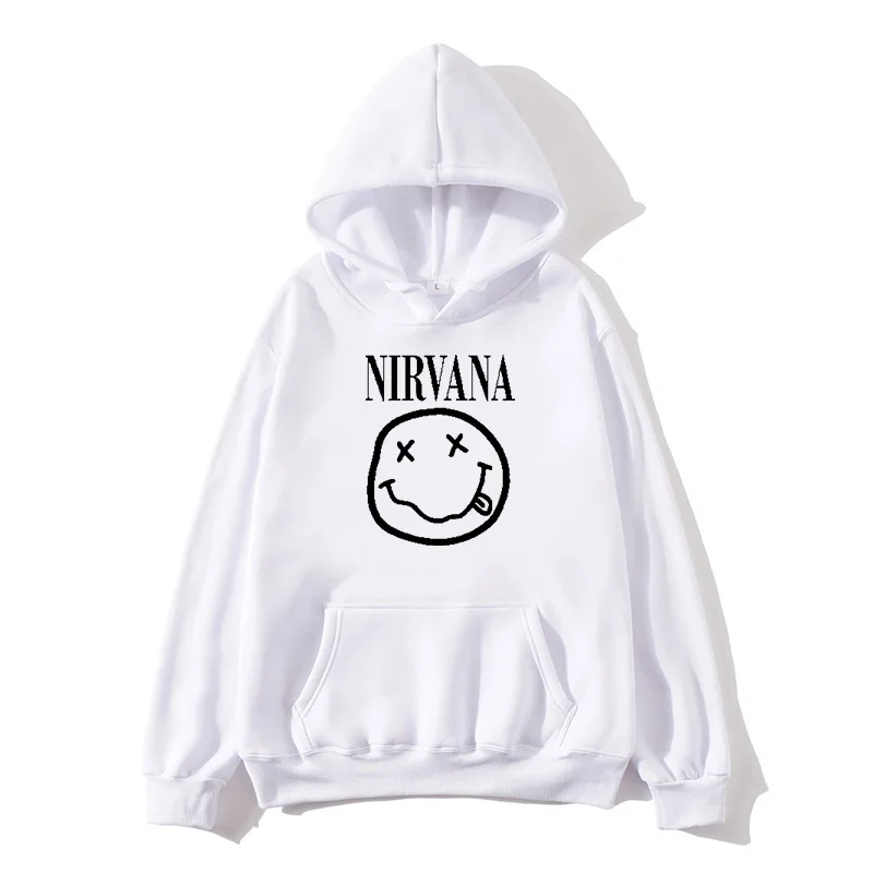 Толстовка Nirvana с капюшоном для мужчин и женщин Простое Повседневное худи
