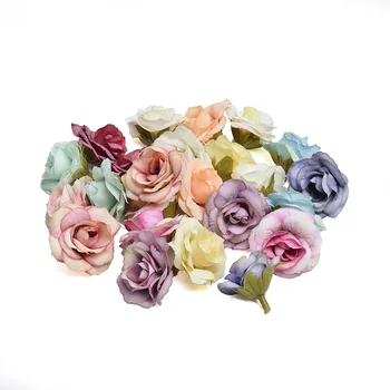 

50 Pcs Artificial Flower 4 Cm Silk Rose Head For Wedding Home New Year Decoration Diy Garland Scrapbook Gift Box Craft Flower
