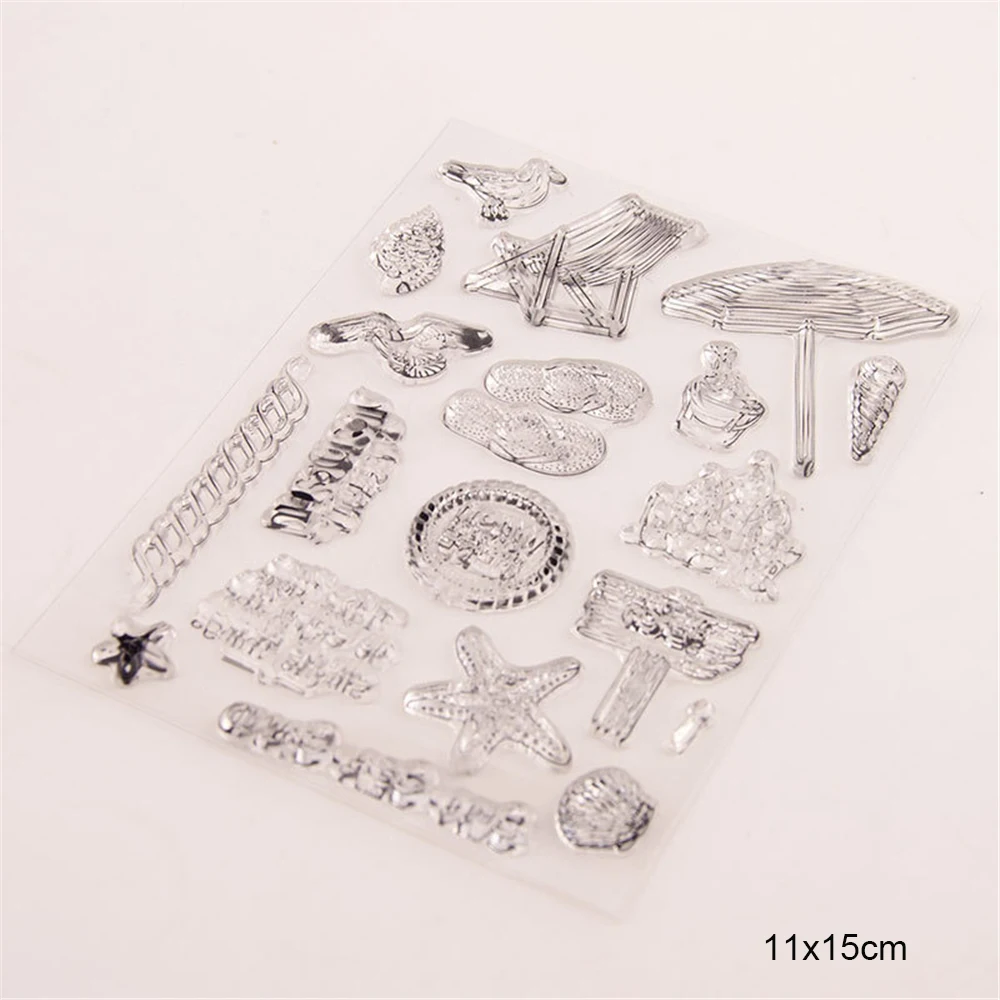 Summer Slipper Transparent Silicone Clear Stamps For Scrapbooking Kids DIY Handmade Photo Album Decor Rubber Christmas Stamp