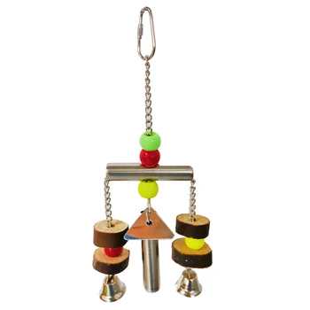 

Drop Ship Bird Stand Toys Parrot Swing Cage Bell Hanging Up Pet Toy Parrot Cockatiel Parakeet Bird Muzzle Chew Sound Toys