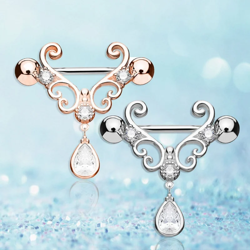 2 шт модный каплевидный кулон кольца для сосков сосок Nailzircon подвеска сосок пирсинг Щиты Бар украшения для сосков