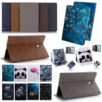 

Retro Book Flip Stand Leather Coque Skin Funda Capa Cover Case For Samsung Galaxy Tab A 10.5 T590 T595 T597 SM-T590 + Film + Pen