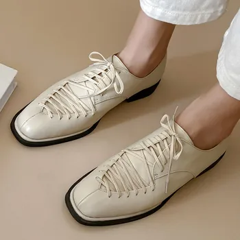 

Retro Cross Tied Casual Women Shoes Round Toe Single Shoes 2020 Low Heel Flat Shoes Femal Basic Flats Brand Designed