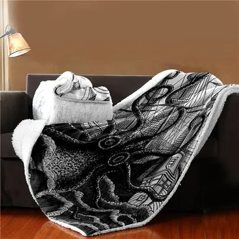 

Sholisa Polyester Flannel Blanket ThicK OctPus Knitted Spring/Autumn 3D Printed Quality Children for Home Travel Picnic
