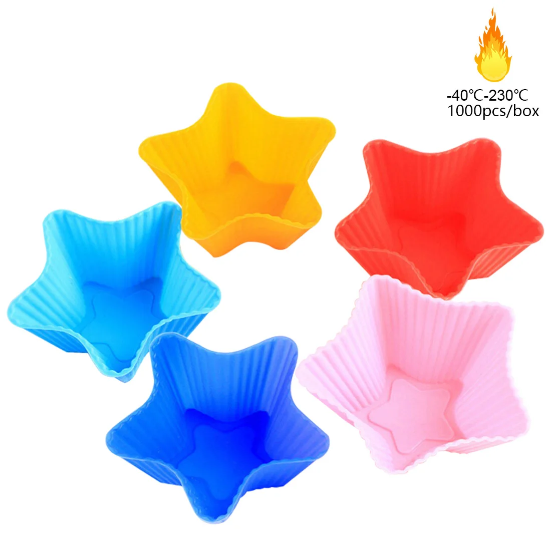 1pcs Heart Round Star Cupcake Silicone Mold Muffin Cake Mold Baking Nonstick and Heat Resistant Reusable 3