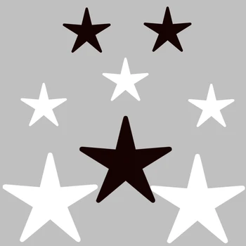 

2020 Fashion Pentagram star patches for Clothing Heat Transfer Iron-on Stickers diy patch black white applique clothes