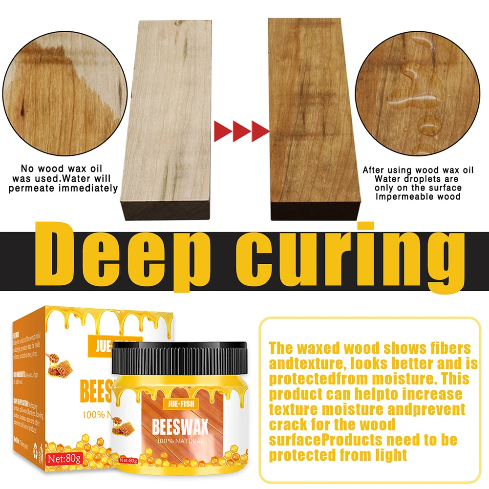 Refined Natural Seasoning Beeswax Wood Furniture Flooring Polish Bee Wax Tables Chairs Household Cleaning Accessory