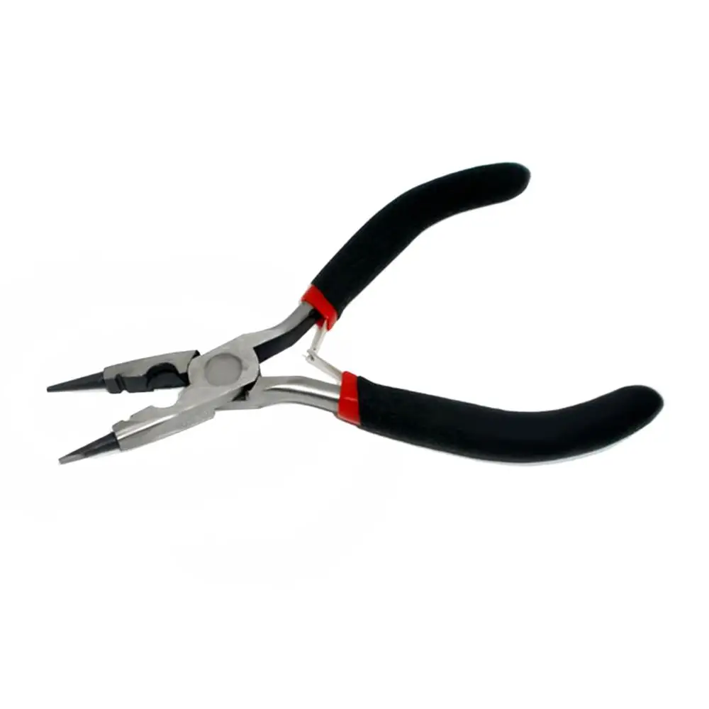 

DoreenBeads Iron Based Alloy Round-nose Pliers Black Grips Multifunctional Repair Tool DIY Jewelry 13cm(5 1/8") long, 1 Piece