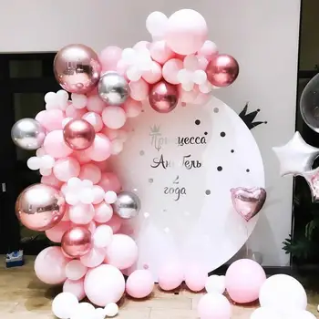 

Pink White Green balloon Garland Macaron Balloon Chain Kit Oh Baby Shower Balloon Arch jungle Baloons Party Birthday decor Kids
