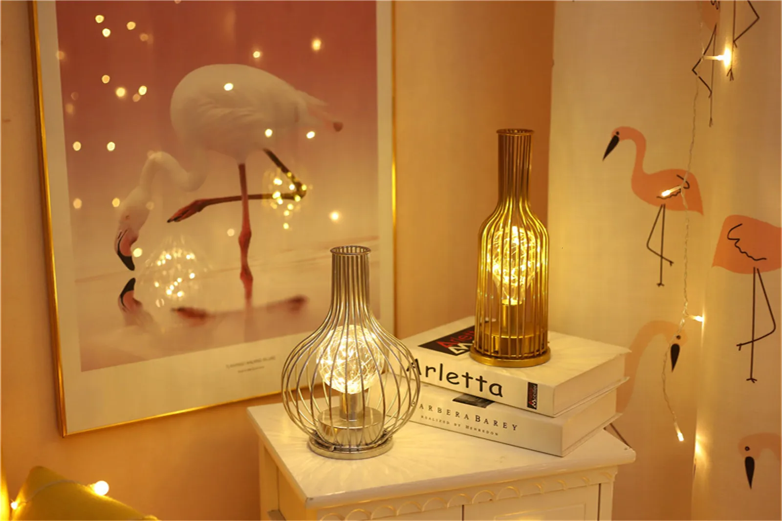 Hinnixy Винтажная настольная лампа Золотая черная бутылка для вина чашка пентаграмма моделирование Декор ночные светильники Домашнее освещение теплый белый светильник