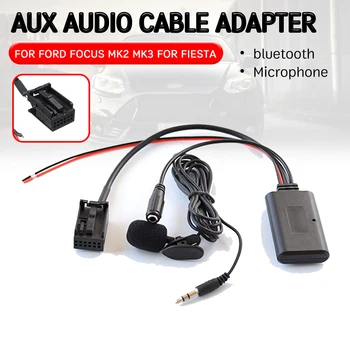 

for Ford for Focus Mk2 MK3 for Fiesta Audio bluetooth Aux Receiver Cable Adapter with Mic Aux Head Unit Interface