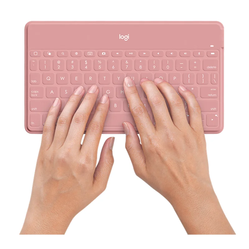 Розовый Клавиатура logitech KEYS-TO-GO для iPad, iPhone, Apple tv, Беспроводная Bluetooth портативная клавиатура абсолютно новая Оригинальная ik1041R - Цвет: Розовый
