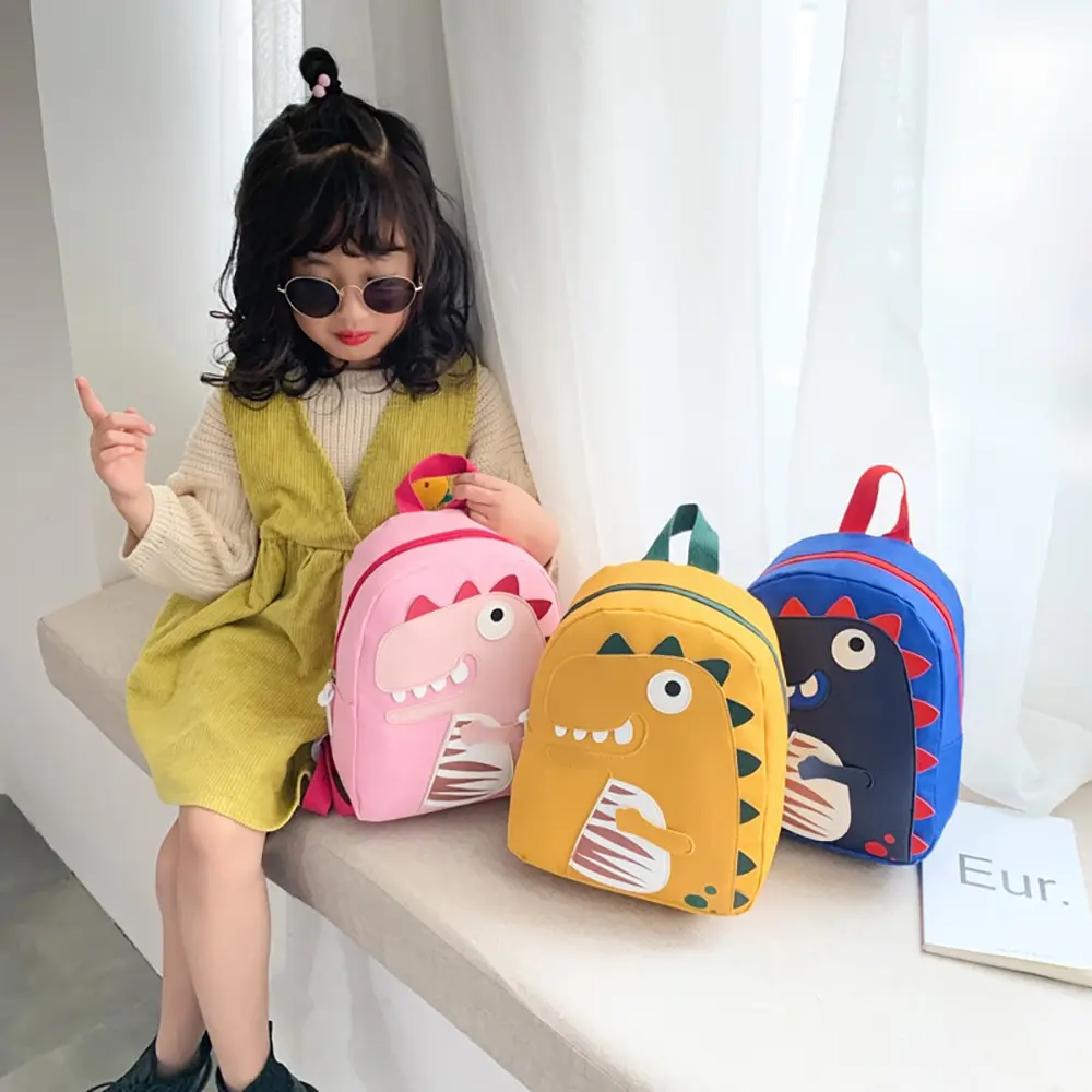 Mochila de viaje al aire libre para niños y niñas, de dibujos animados Kawaii morral, guardería, bonito dinosaurio, bolso escolar pequeño