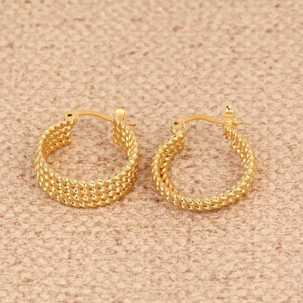 Греческие серьги Huggie 24K золотой обруч серьги для женщин девочек этнические Свадебные вечерние крутые модные ювелирные изделия