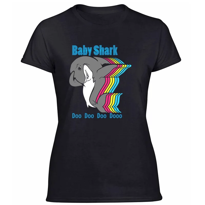 Персонализированные комиксы для маленьких мальчиков Dabbing Shark Мужские футболки с круглым вырезом мужские футболки мужские размеры Xxxl 4xl 5xl высокое качество - Цвет: Women-Black