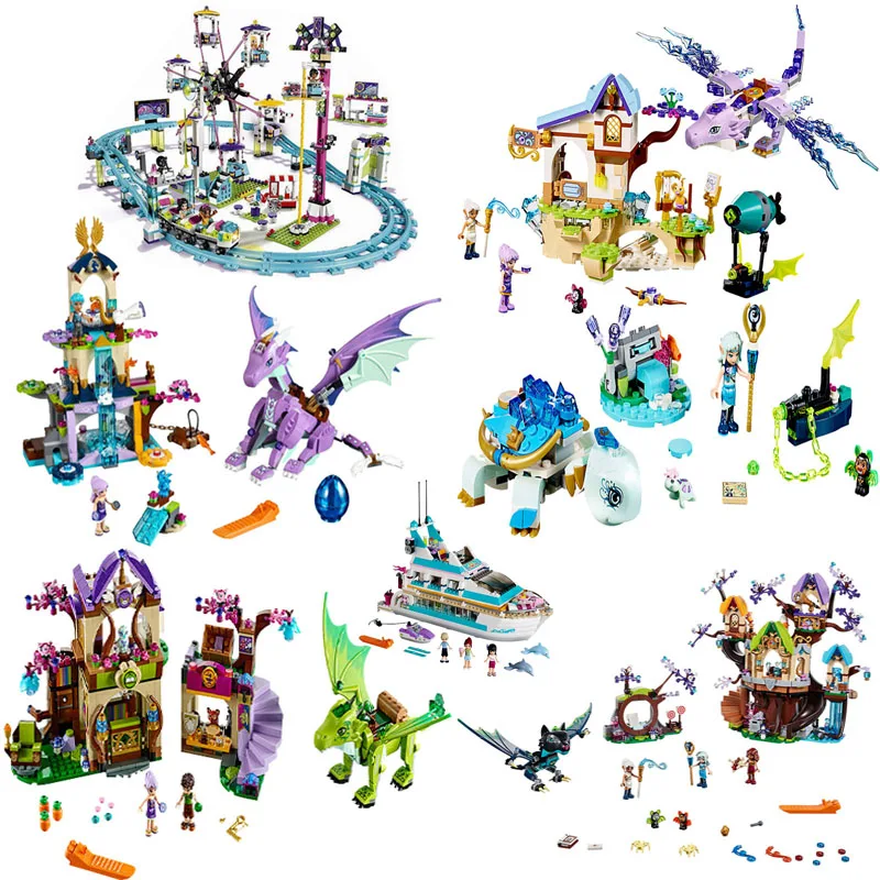 Legoing Friends Figures Elf Girls Series My World Dragon Knight Building Blocks Legoings Elves Animals Pet Elf Bricks Toys Gifts